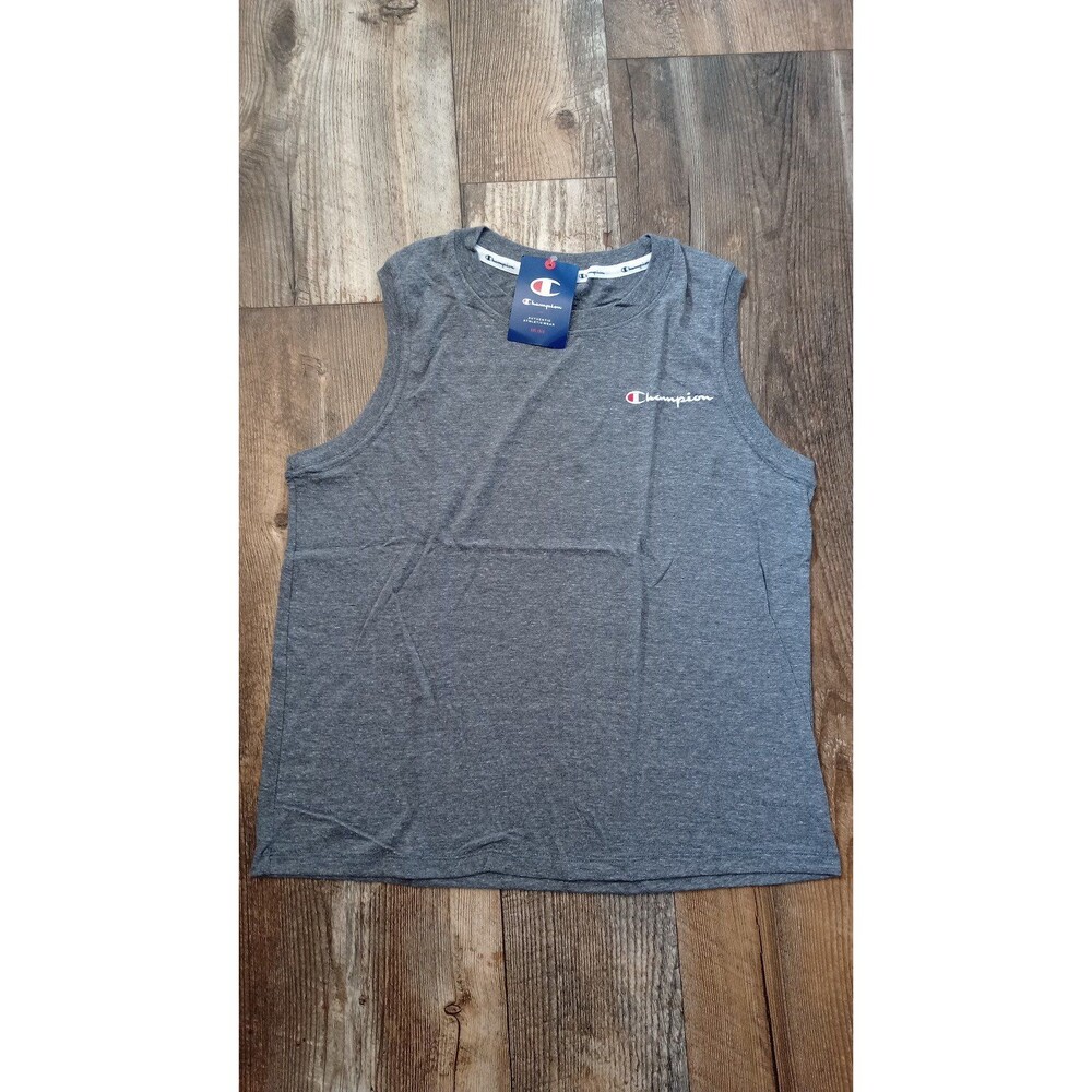 NWT Women's Champion Powerblend Muscle Tee in Heather Gray, Size Large